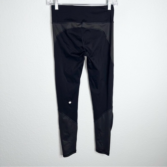 Lululemon Leggings Women 6 City Core Tight 27” black shiny matte athletic C5 - Picture 5 of 12